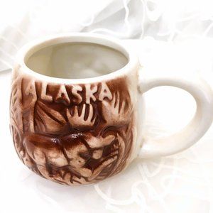 Vtg Alaska Clay Moose Souvenir Coffee Tea Mug